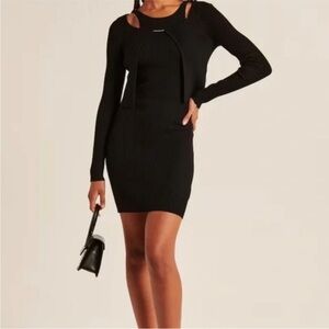 Abercrombie and Fitch Mini Sweater Dress and Scuba Cardigan Set